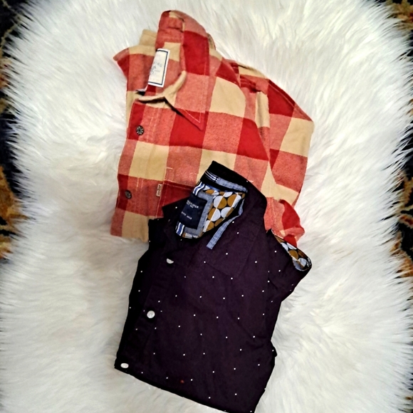 Boys 2 shirt bundle long sleeve button up size S 8-10 GUD pre-owned - Picture 1 of 16